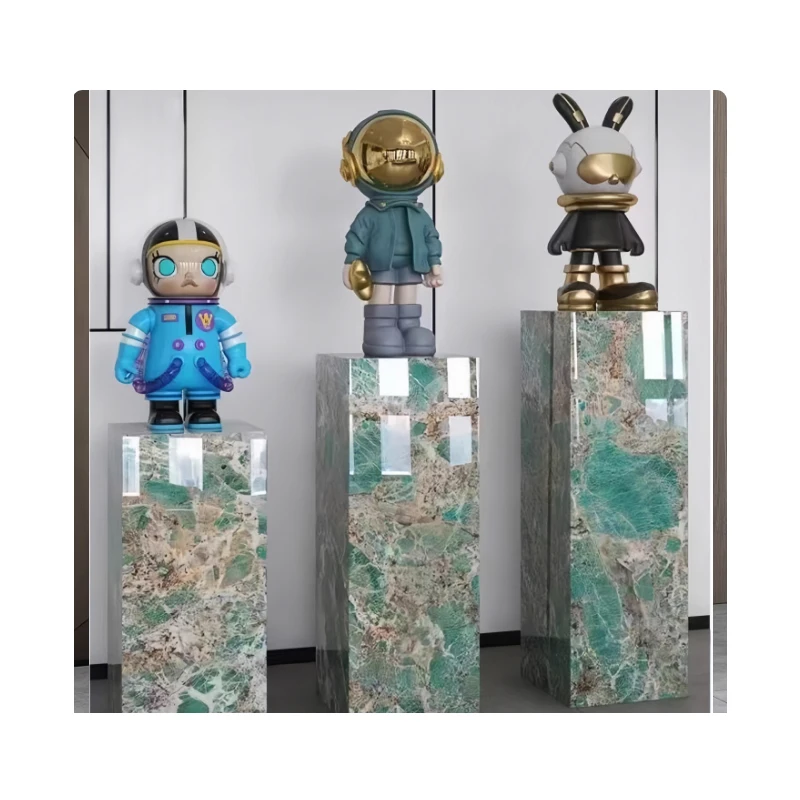 

Floor-Standing Flower Stand Base Rock Plate Column Sculpture Living Room Decor Display Platform