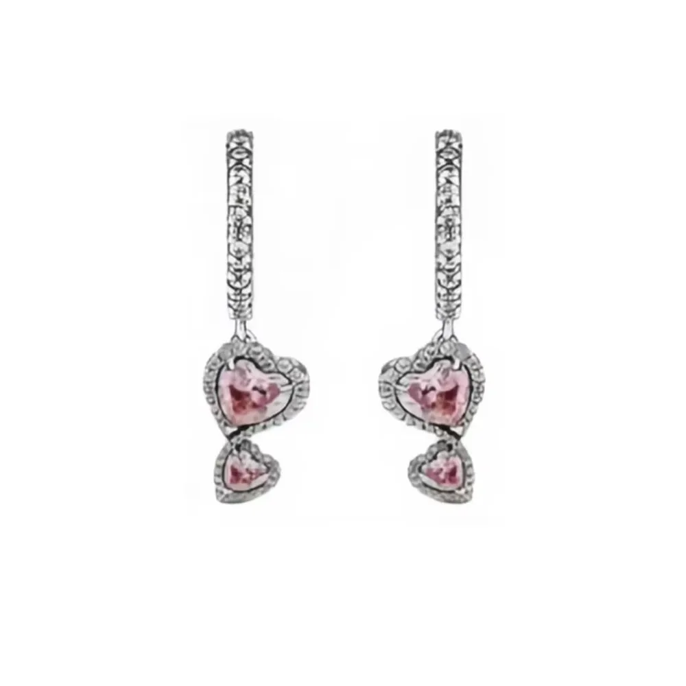 الجديد 925 الفضة الأبيض الوردي الأحمر الأزرق تشيكوسلوفاكيا وأقراط القوس رائعة عالية الجودة مجوهرات هدايا مناسبة للنساء الأوروبيات