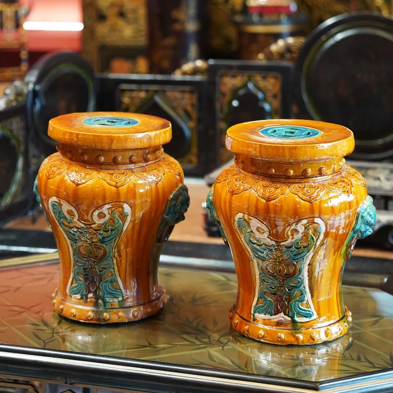 

X23 intangible cultural relics, glazed porcelain, tabletop entrance ornament