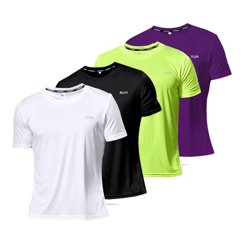 Men Quick Dry Short Sleeve Sport T Shirt Gym Jerseys Fitness Shirt Trainer Running T-Shirt Teenager Breathable Sportswears