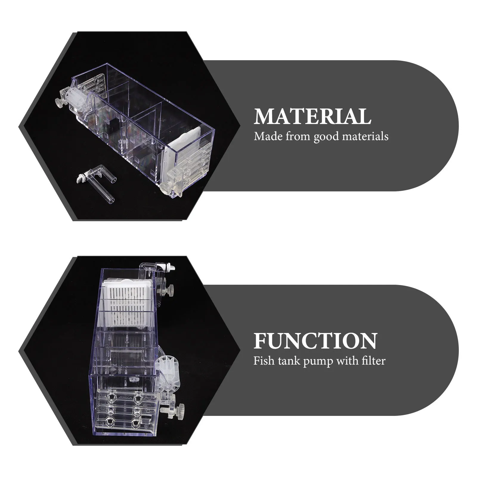

1Set Fish Tank Filter Box Acrylic Transparent Aquarium Purification Filtration Box Oxygen Enhancer Filter for Aquarium