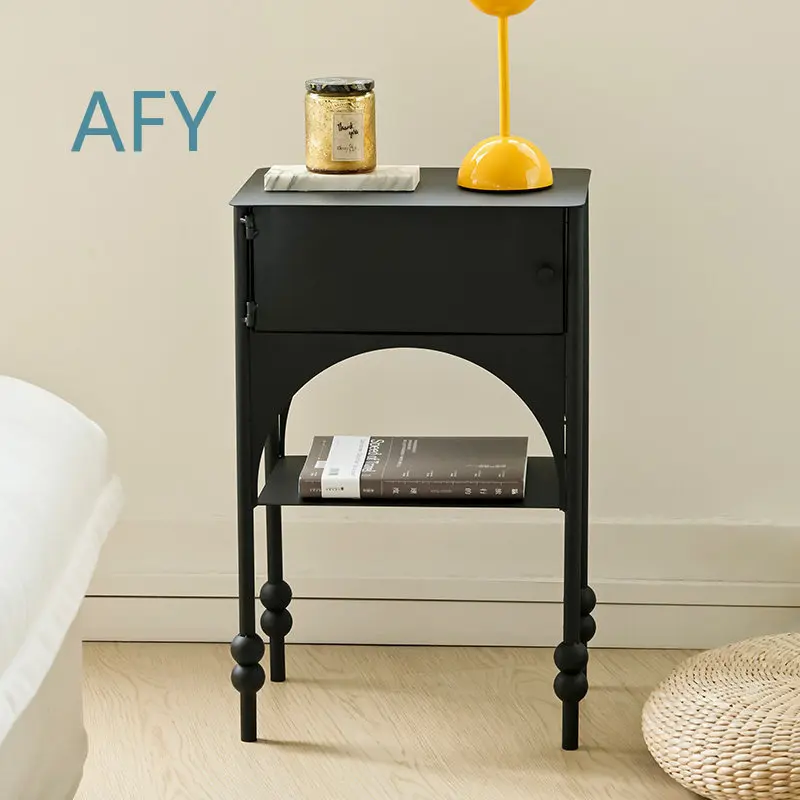 Cream Nightstand for Bedroom Decor for Small Spaces for Modern Home for Compact Bedside Table for Creative Storage Shelf for