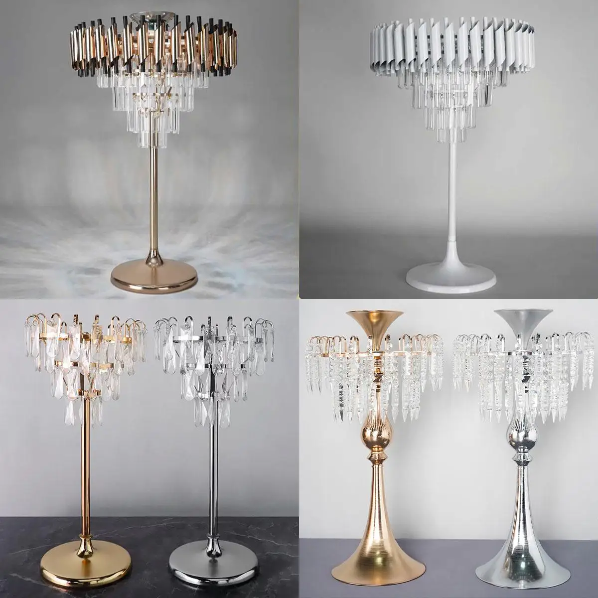 

Table flower rack, wedding table flower utensil, white ornament, base utensil, acrylic ice bar crystal tabletop decoration