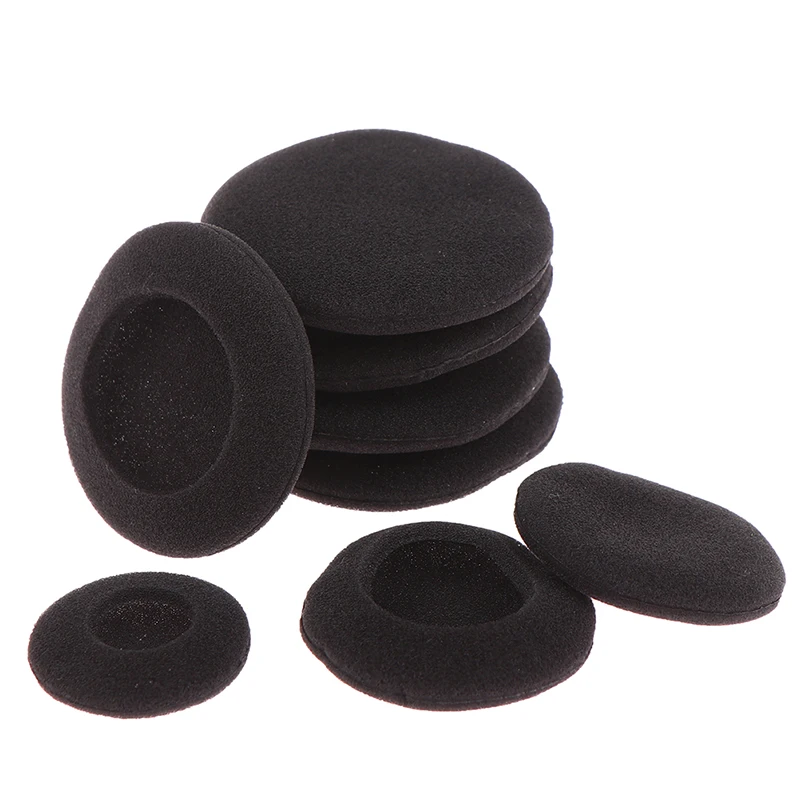 10Pcs Thick Foam Earpads Cushions Ear Pads 3.5/4.5/5.5/6cm for Earhook Round Headphone
