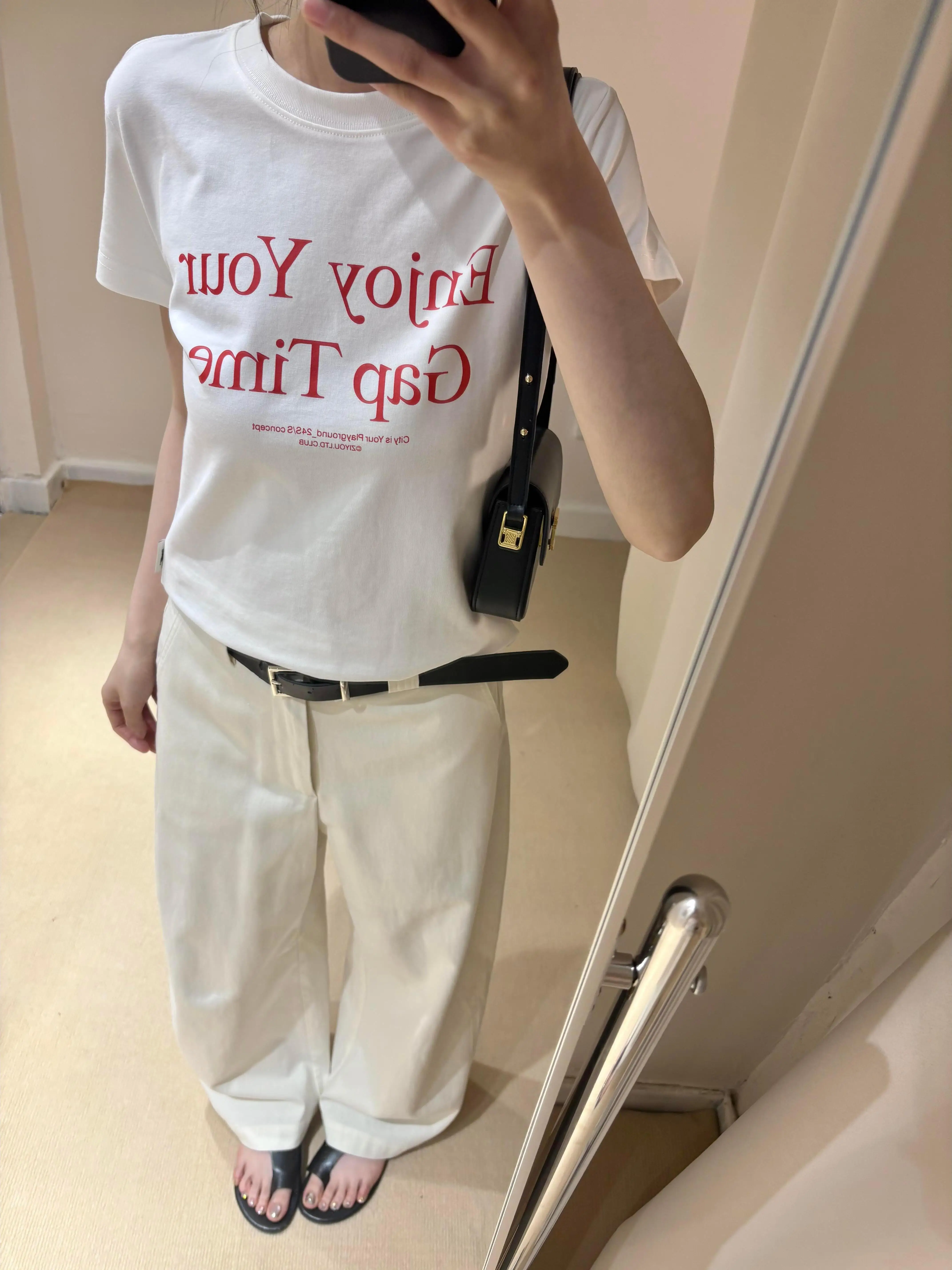 American Style Beautiful White Short Sleeve T-Shirt Women's Slim Fit Summer Fashionable Korean Chic Small Top round Neck