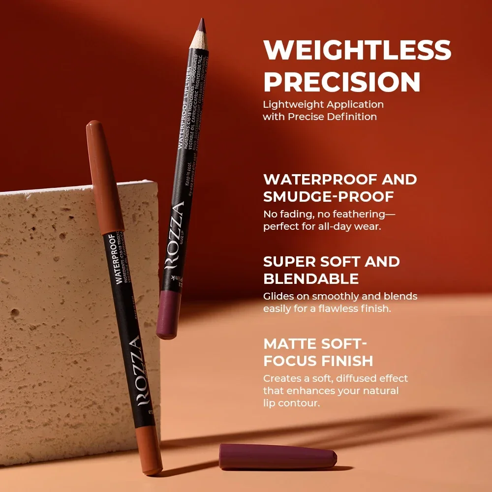 6 ชิ้น/เซ็ต Lip Liner ชุด 6 สีกันน้ํา Matte Long Lasting NUDE สีลิปสติกดินสอชุดสีน้ําตาล Lip Liner ดินสอเขียนขอบปาก