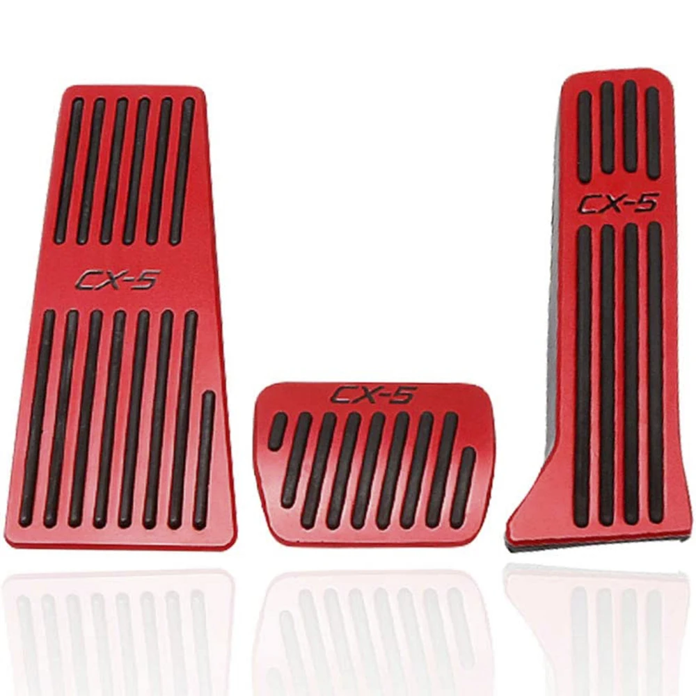 

3PCS For Mazda CX-5 2013-2023 Anti-Slip No Drilling Aluminum Rest Brake Gas Accelerator Pedal Covers Foot Pedal Pads Kit