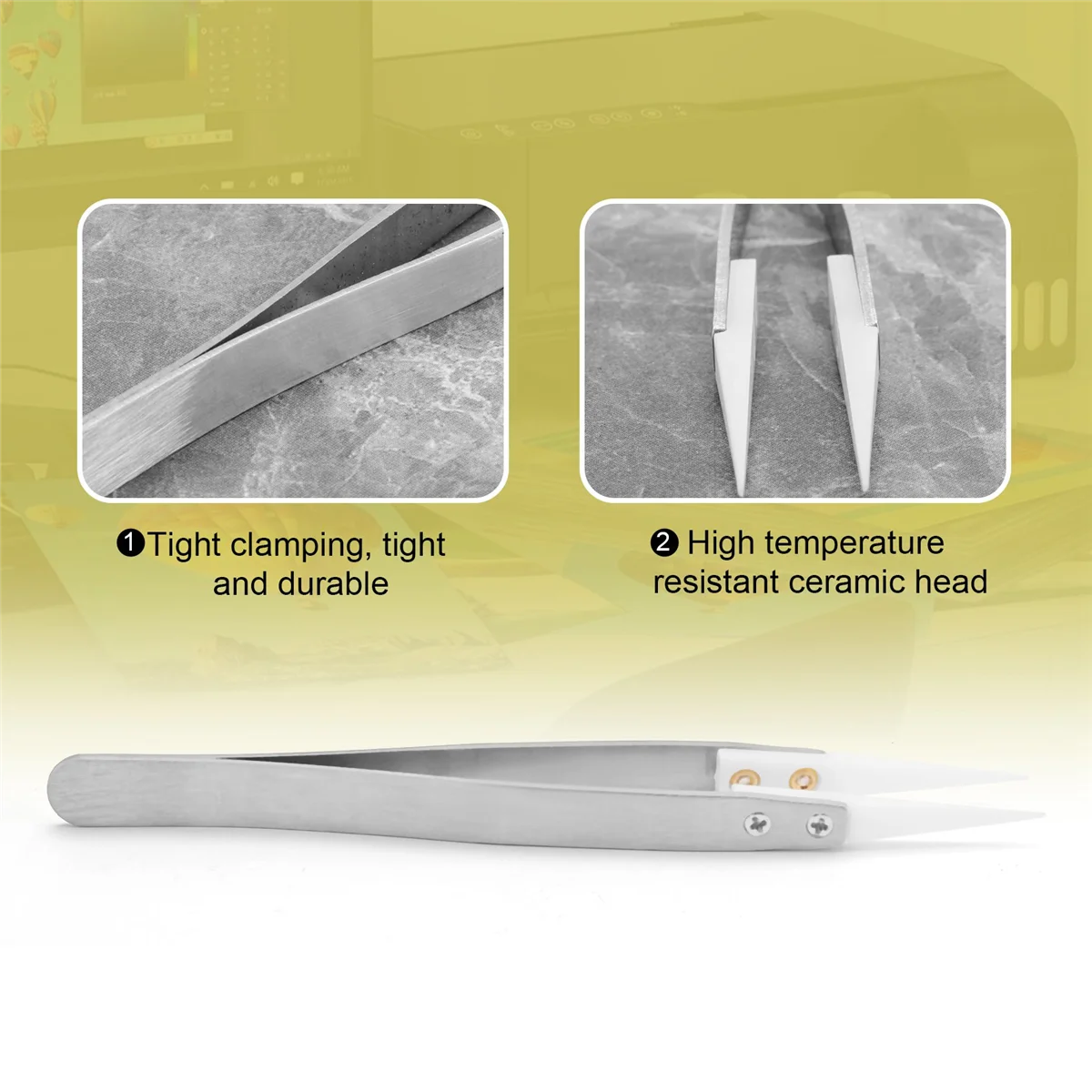 Pinça Cerâmica Resistente Ao Calor, Ponta Apontada