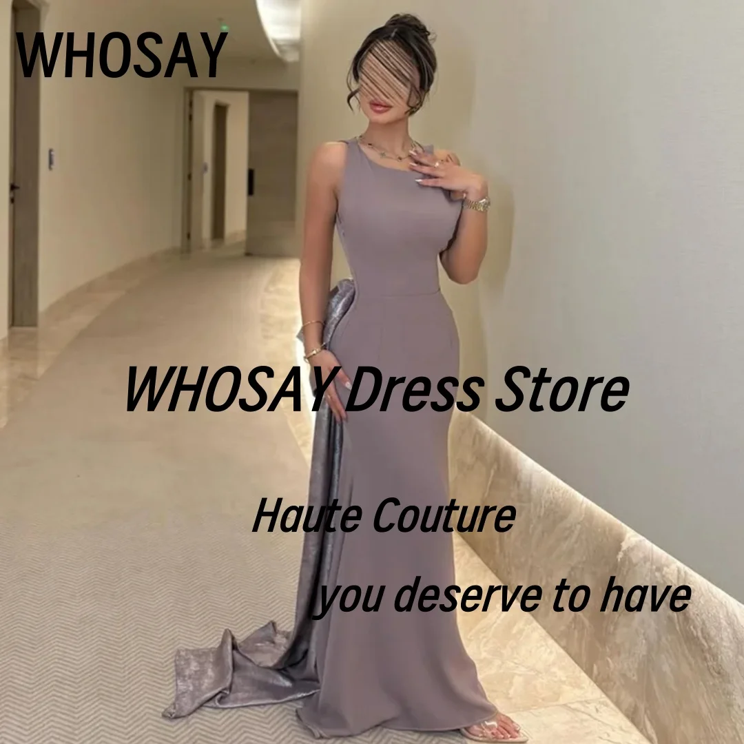 

WHOSAY Prom Dresses Bow Long Birthday Party Evening Gowns Sleeveless فساتين للمناسبات الخاصة Customized