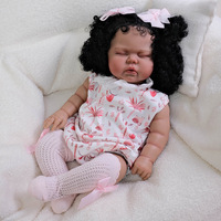 24Inch 60cm Dark Brown Skin Pickle Reborn Baby Toddler Doll Princess Girl lifelike Soft Touch 3D Skin Art Doll