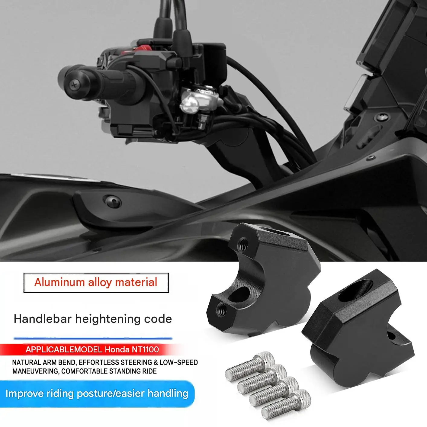 For NT 1100, from 2022 to 2025, adjust the handlebar faucet to move it further back and raise the height by one size.