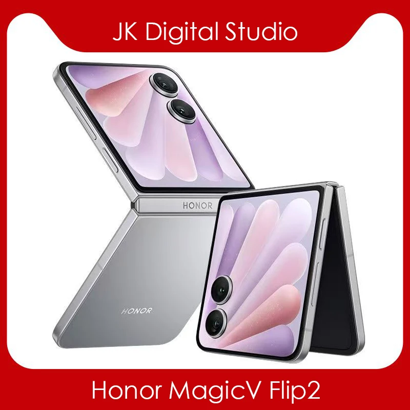 Original Honor Magic V Flip2 5G Smart Phone 6.82inch OLED Snapdragon8 Gen3 80W Super Charger 5500Mah 200MP MagicOS 9.0 OTA NFC
