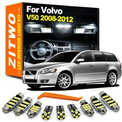 ZITWO 15 szt. Kompletna zestaw oświetlenia wnętrza LED z gniazdem do Volvo V50 MK2 2008 2009 2010 2011 2012 kopułowa lampa bagażnika