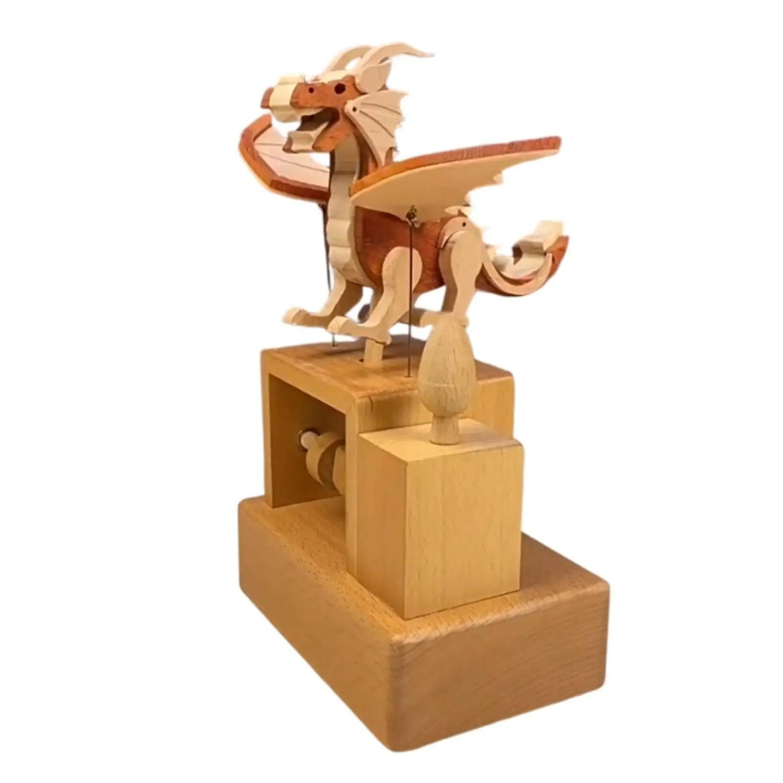 Melody Box with Dragon Sculpture Carved Decor Fantasy for Display Shelf