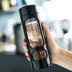 400ml Portable Water Bottle Camping Layer Clear Glass Water Mug with Tea Infuser botella de agua бутылка для воды спорт botella