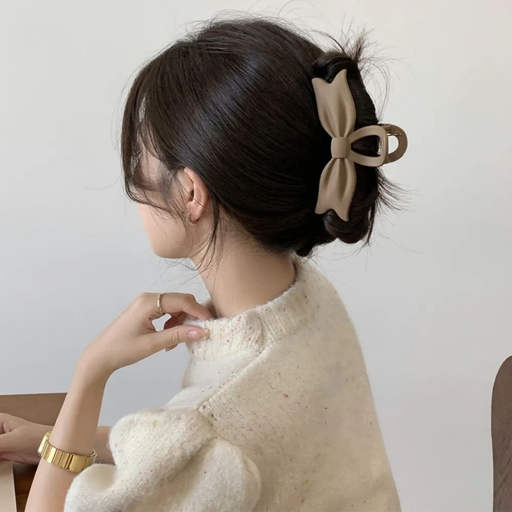 Fashion 12.5cm Bow Hair Clip Minimalist Bowknot Korean Hair Claw Clip High-end Elegant Shark Clip Exquisite Hair Accessories