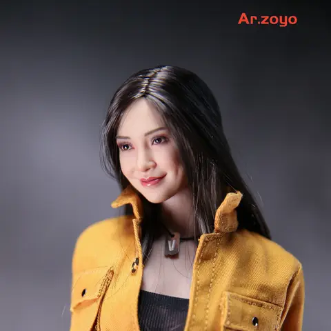 1/6 kvinnlig Angelababy huvudskulptur FX10 svart långt hår huvudsnideri modell passar 12'' soldat actionfigur kropp 10 best sales 1 6 kvinnligt huvudskulptur - №10