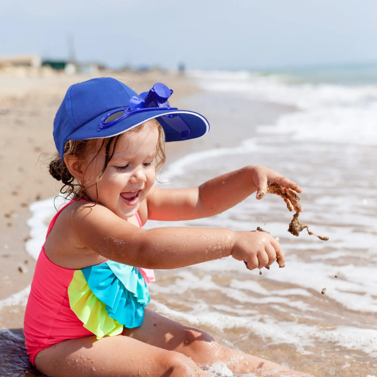 

1pc Fan Safety Storage Sun Block Summer Hat Summer Hat Cap Supplies