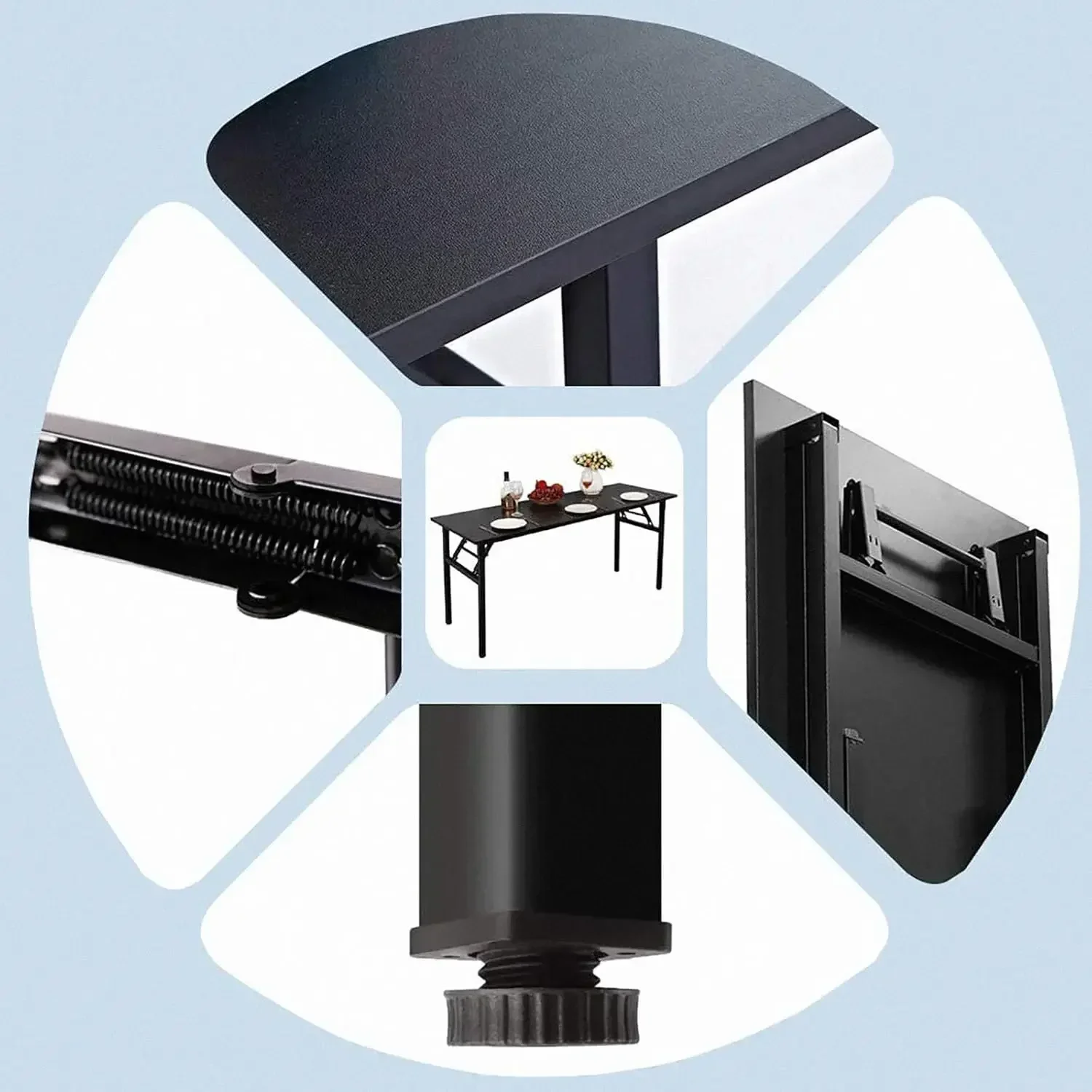 [Discounted Price, Hot Sale!]Home Office Desk - 60 Inches Large Computer Desk Sturdy Black Table Foldable Desk Gaming Computer T