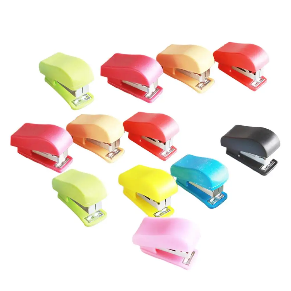 24 Pcs Mini Stapler Small Pink Desk Supplies Lightweight Portable Cute Shape Office Stationery Desk Decor Gift