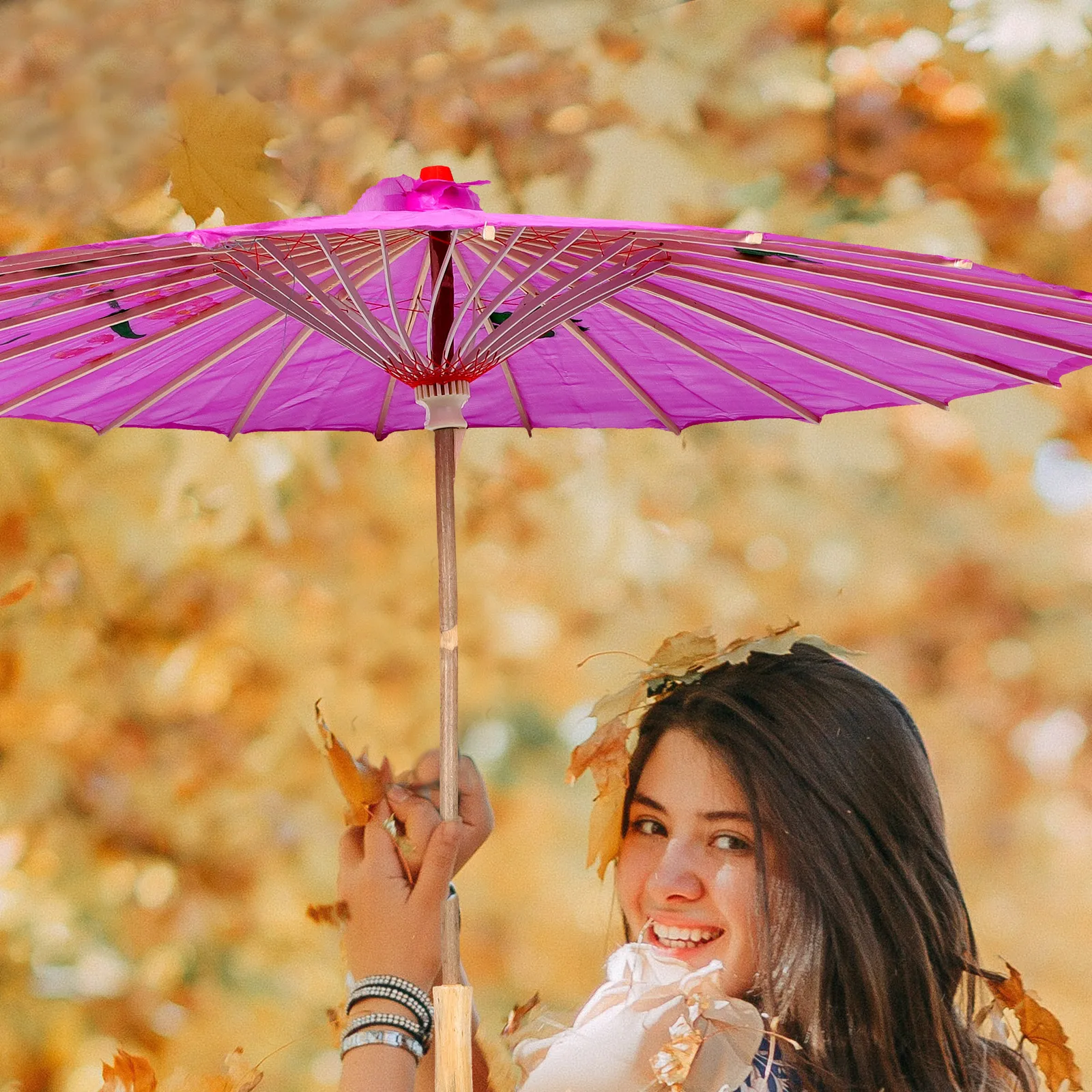 

Oilpaper Umbrella Dancing Summer Classical Flower Bamboo Silk Performance Props Photography Decor Traditional Craft