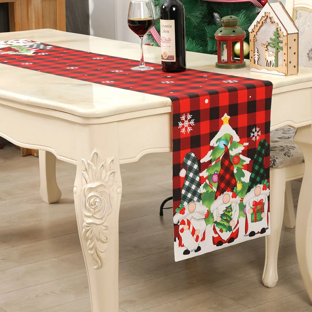 Christmas Table Runner TableCloth Merry Christmas Decoration For Home 2024 Xmas Ornament Navidad Noel Natal New Year 2025