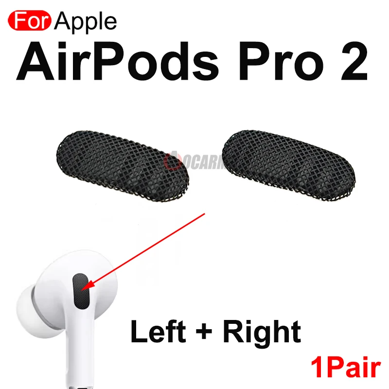 Aocarmo For Apple AirPods Pro Pro2 2 Earphone Top Sensor Dust Mesh Metal Back Net Replacement Repair Part