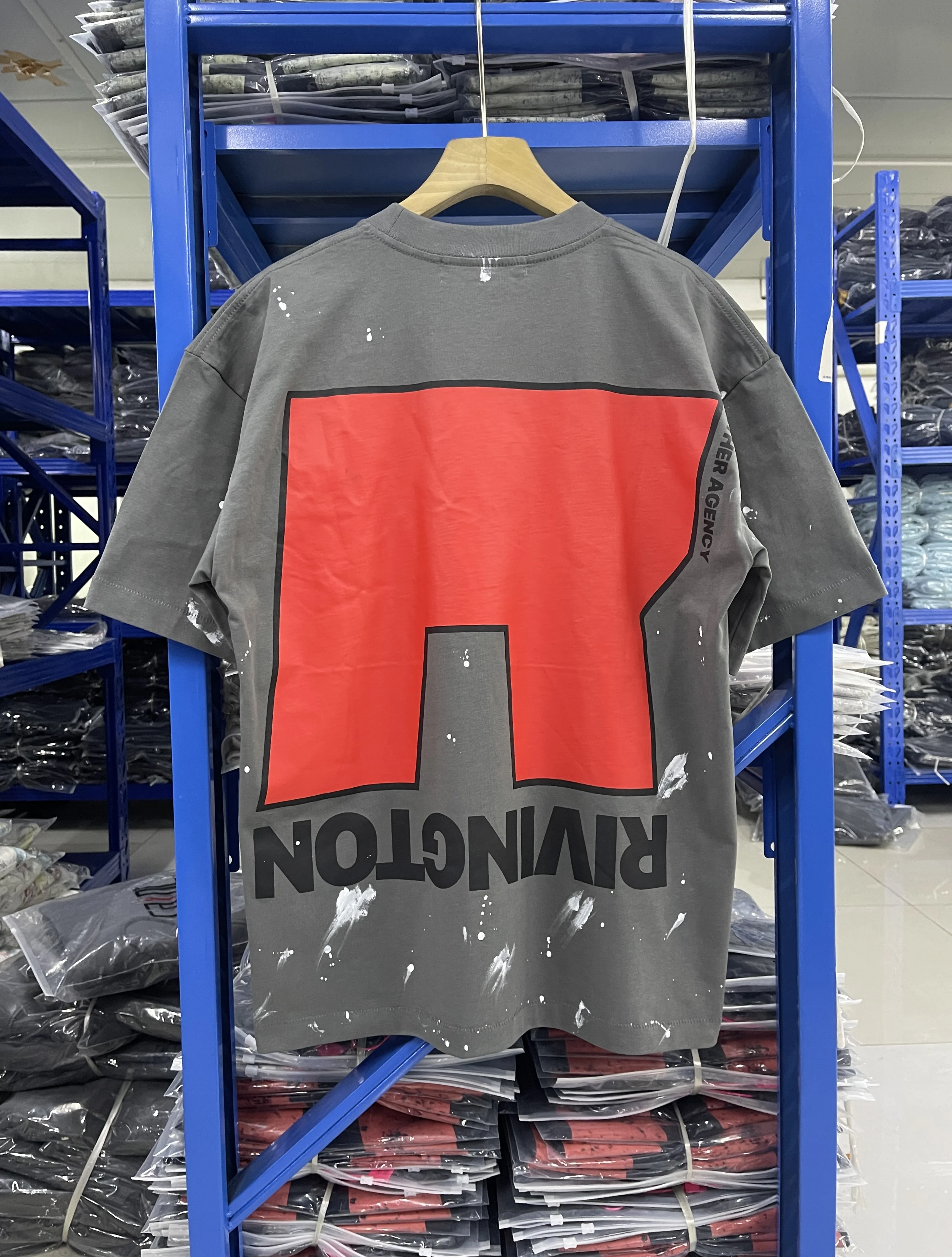 RRR123 خمر عالية الجودة إلكتروني نمط مطبوعة الهيب هوب العصرية الشارع عادية فضفاض القطن تي شيرت غسلها المتضخم الرجال بلايز #3