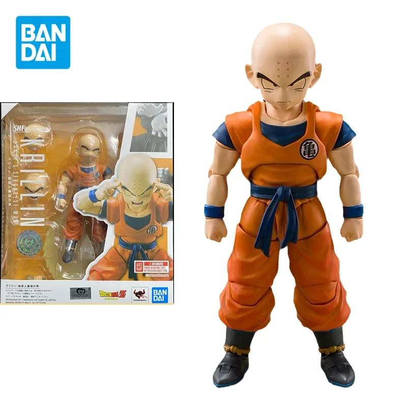 

Bandai Original Dragon BallZ Anime Figure Kuririn Action Figure Strongest Earth Man Toys for Kids Gift Collectible Model Dolls