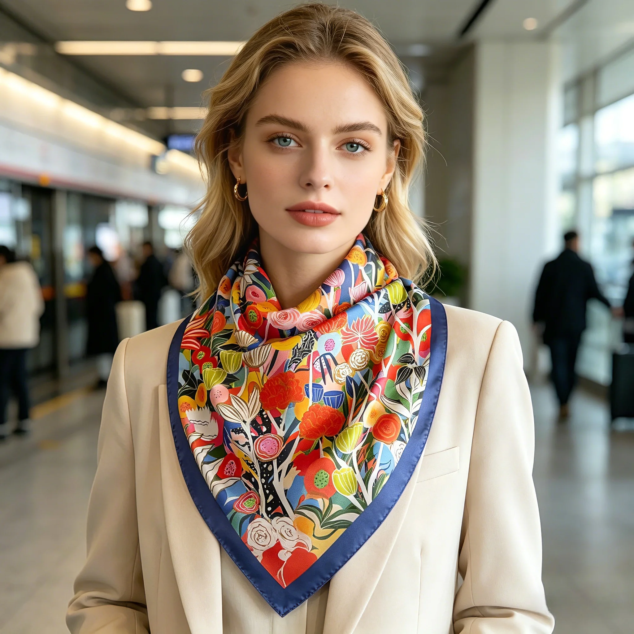 2026 New Bandana Designer Square Scarf Women Satin Shawl Wrap Hijab Female Hair Band Wrist Luxury Headkerchief Echarpe view 3