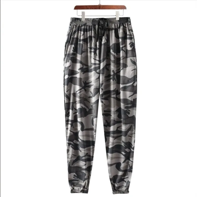 Men's Pants Camouflage Pants Casual Ice Silk Breathable Loose Drawstring Men's WOMEN Quick-drying Outdoor Summer Cool Ultra-thin