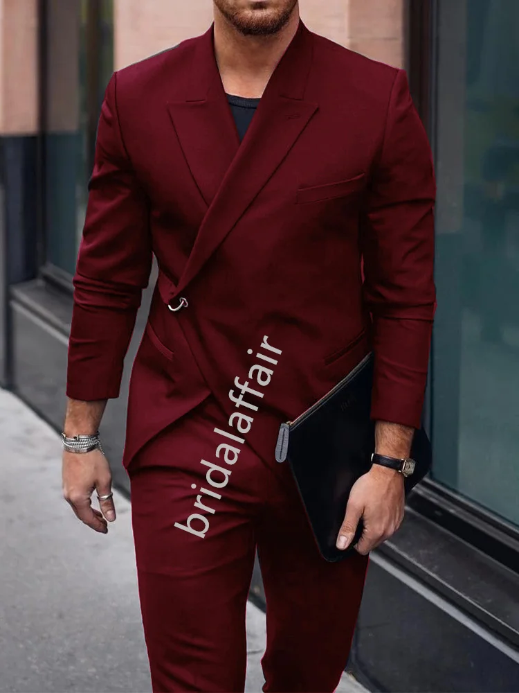 Bridalaffe 2023 abito da uomo Slim Fit smoking lucido 2 pezzi giacca da festa di nozze + pantaloni occasioni formali