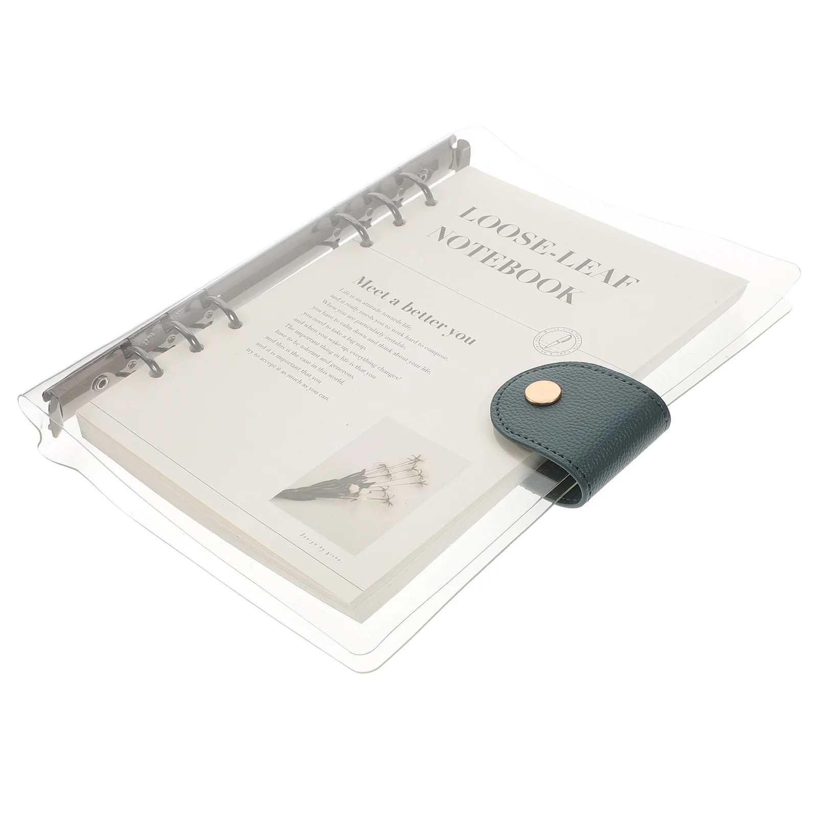 Transparent Scrapbook Loose-Leaf Notepad Pocket Binder Lovely Notebook Writing Planner Office Memo Pad Replacement Refill