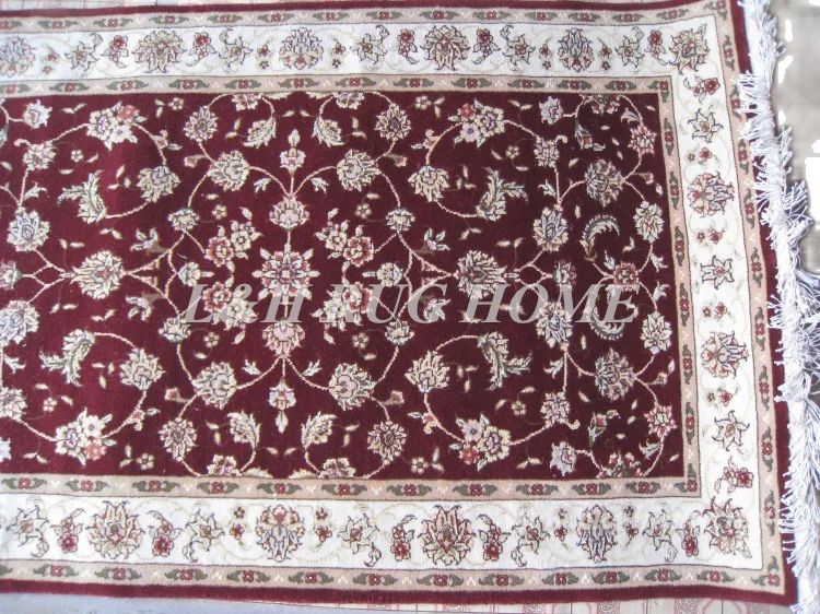 Free shipping 3'X5' 160 Line Persian carpet, Hand knotted persian rug, wool and silk, mixed dyed yarns