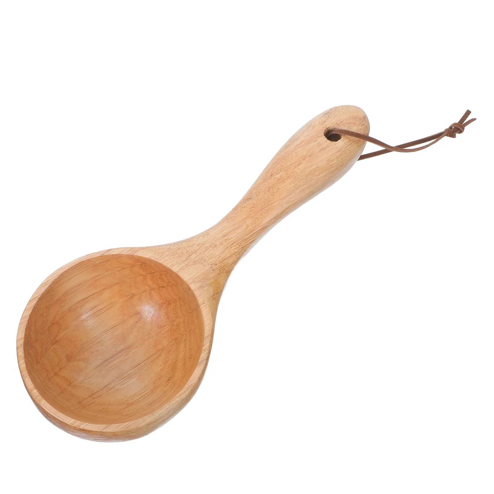 Wooden Bath Scoop Sauna Ladle Ergonomic Nonslip Handle Water Dipper for Bath Salt Pouring Spa Bathroom Wood Sauna Ladle
