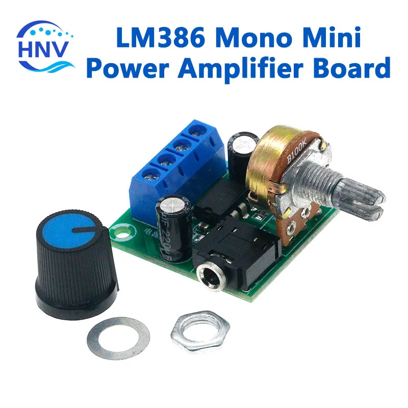 LM386 Mono Mini Power Amplifier Board YX1667 DC 3-12V Adjustable Volume Audio Amplifier Module