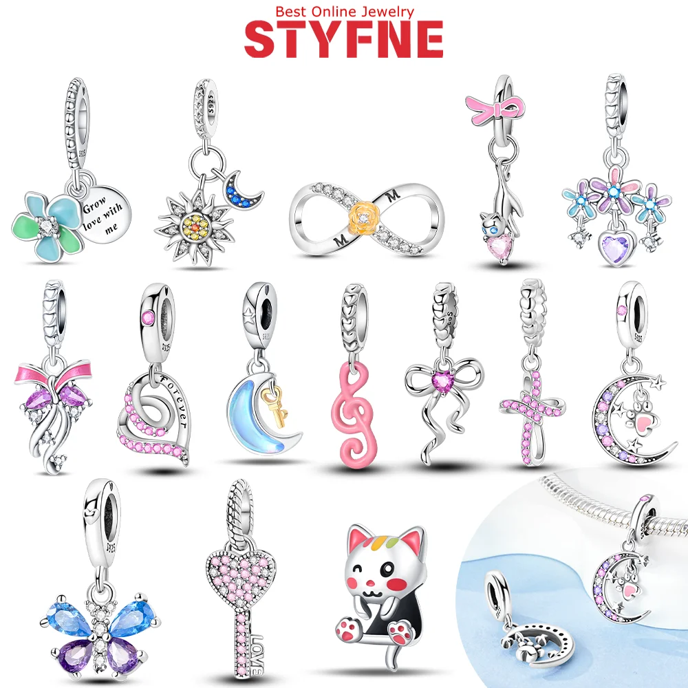 

Sterling Silver 925 Fantasy Colorful Heart Charm Planet Pendant Beads Fit Original Bracelet Bead for Women Fine Jewelry Gift