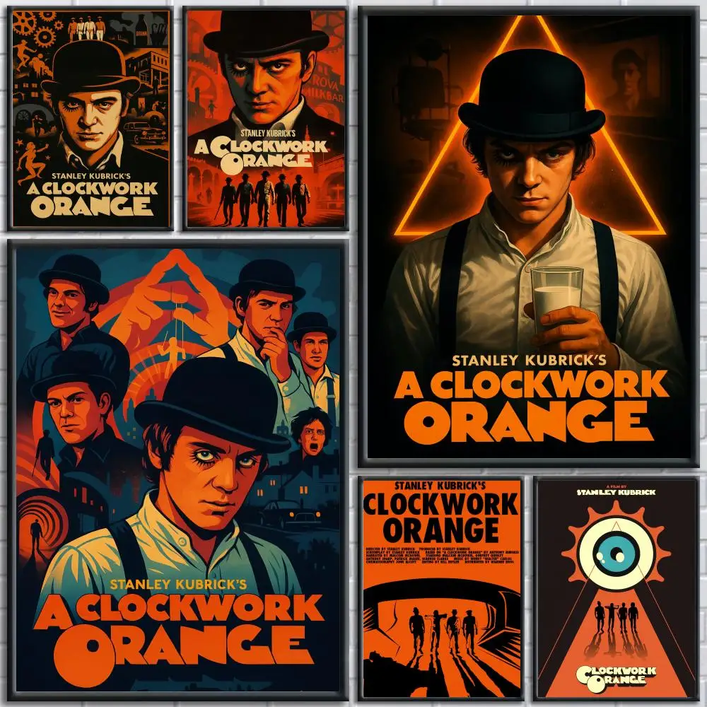 Póster de lienzo con diseño de naranja mecánica de la película A Clockwork Orange, arte de pared con caligrafía, decoración del hogar de primera calidad, impresión para sala de estar y dormitorio