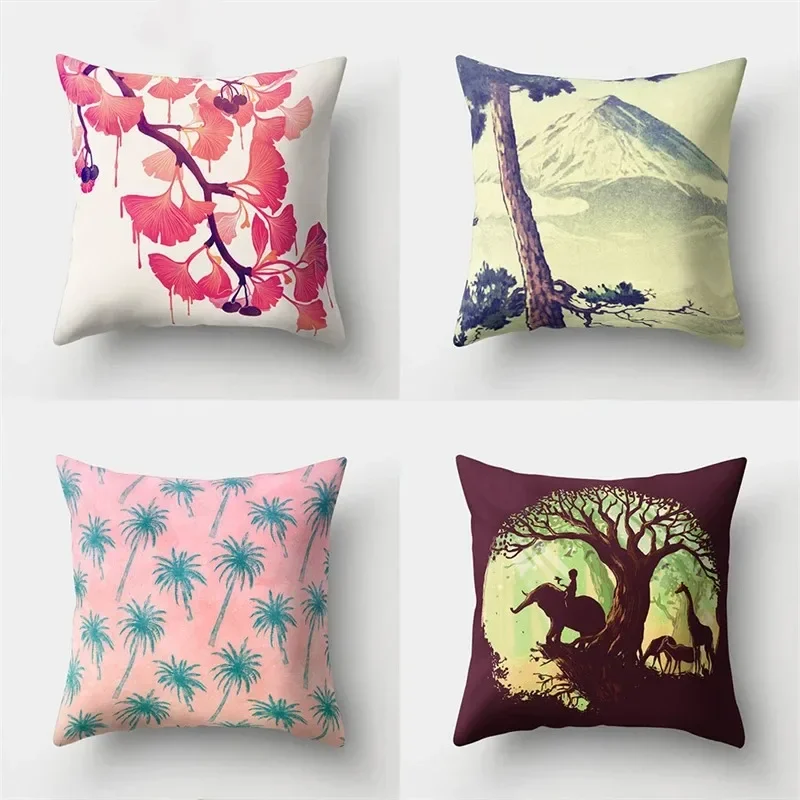 Luxury Home Decor Pillow Cover Car Living Room Sofa Cushion Cover Four Seasons Scenery Cushion Cover