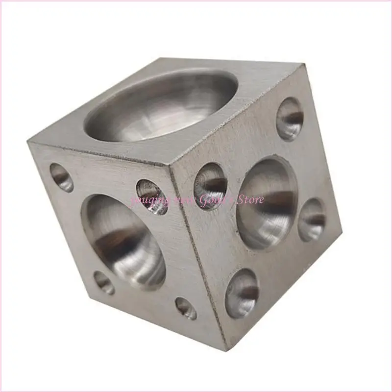

57QA Jewelry Dapping Block Square Carbon Steel Block for Creative Jewelry Designs