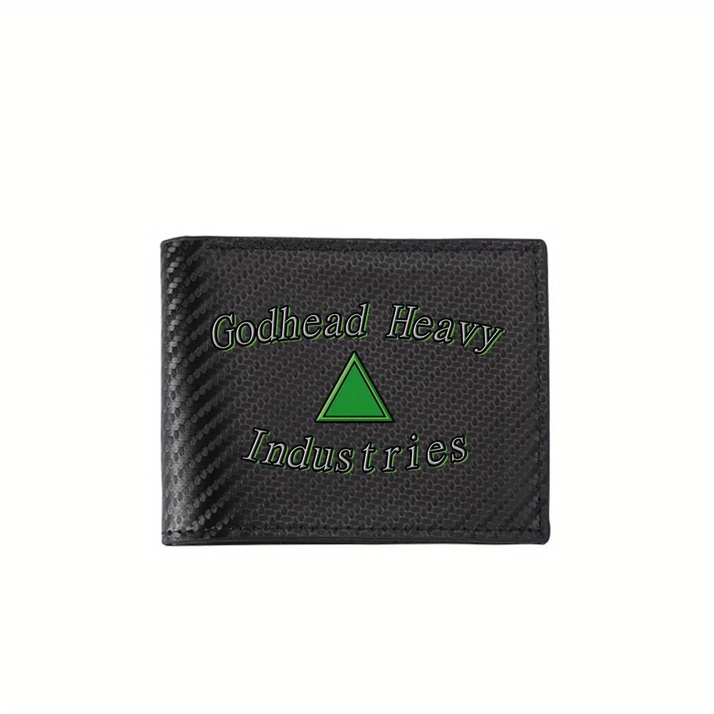 Text Heavy Green Triangle Black Men's Wallets Simple Business Modern Stylish Printing Design Gifts For Father Boyfriend Christma