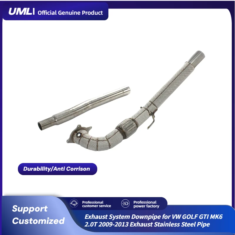 

Даунпайп выхлопной системы для VW GOLF GTI MK6 2.0T 2009-2013, выхлопная труба из нержавеющей стали, высокопроизводительная выхлопная труба