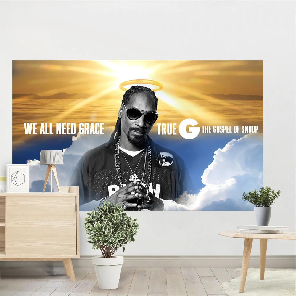 

Rapper Snoop Dogg Tapestry Jesus Aesthetic Room Decor Boho Hippie Wall Carpets Bedroom Background