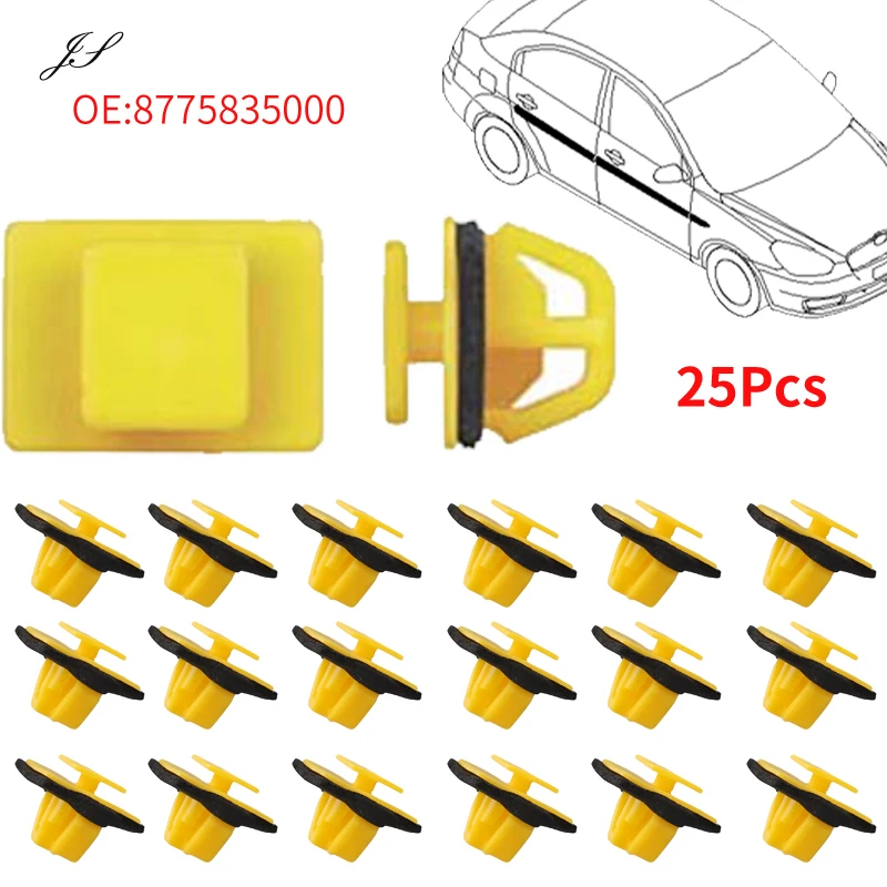 

25Pc Exterior Sill Body Side Moulding Retainer Clips For Hyundai 87758-35000 For Auveco #21064 Auto Rivet Retainer Fastener Clip