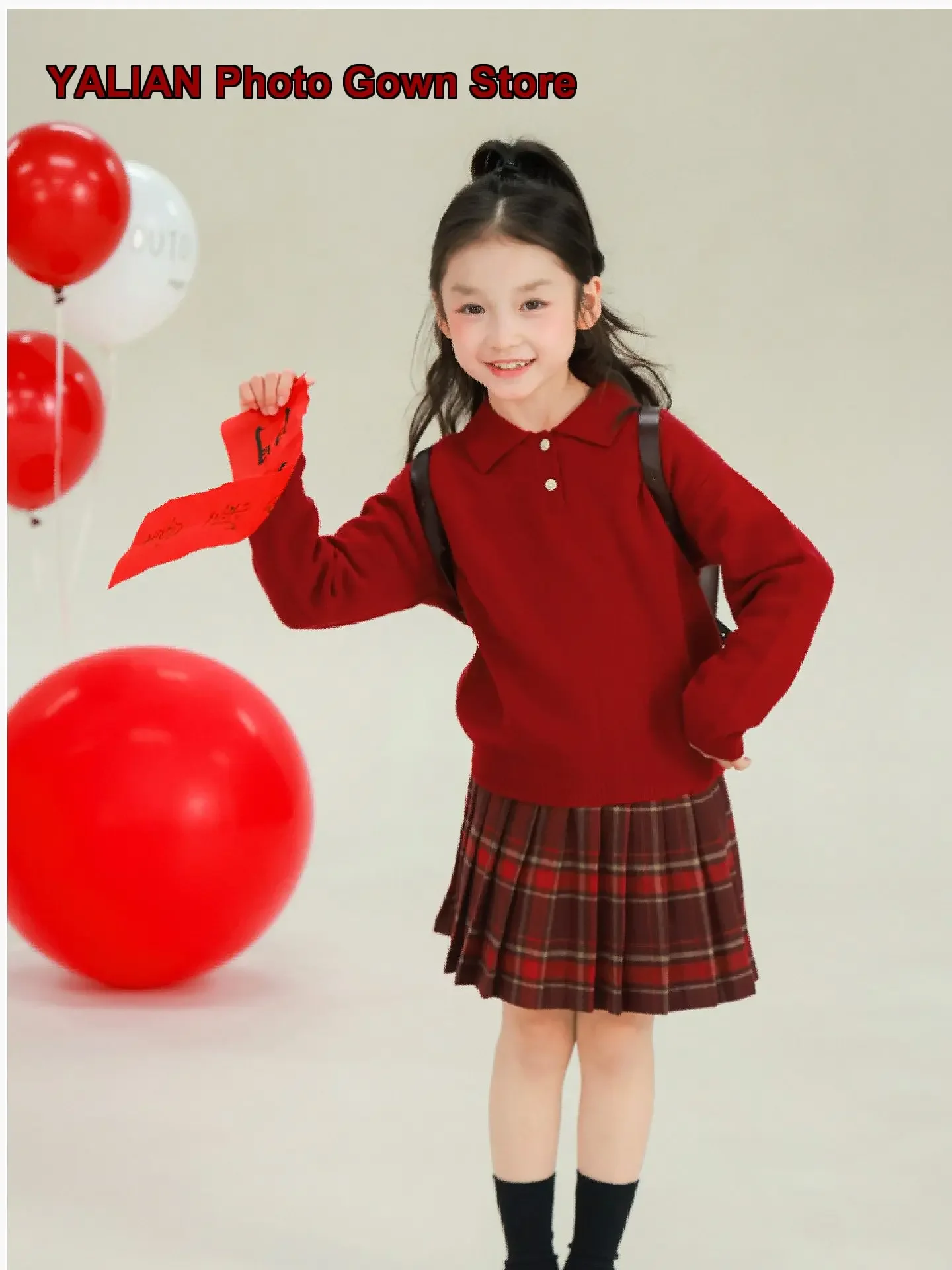Girls Parent-Child Turn-Down Collar Solid Color Winter Baby Pure Warm Knit Top