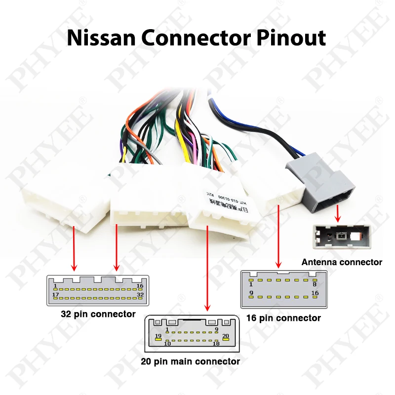 CAN Bus Radio Wiring Harness Adapter with Panel Frame for Nissan Qashqai J11 2016-2019, for 2 Din 10\