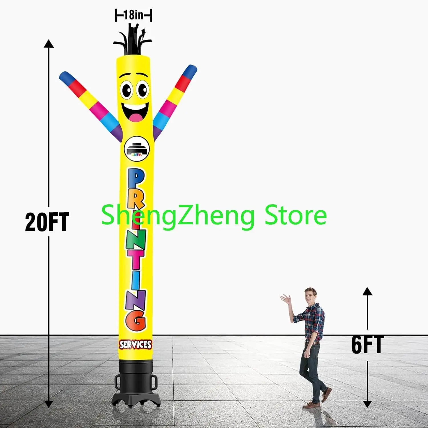 1Pcs 20FT Tall Printing Services Inflatable Tube Man  Wacky Wavy Dancing Guy (Blower Not Included）