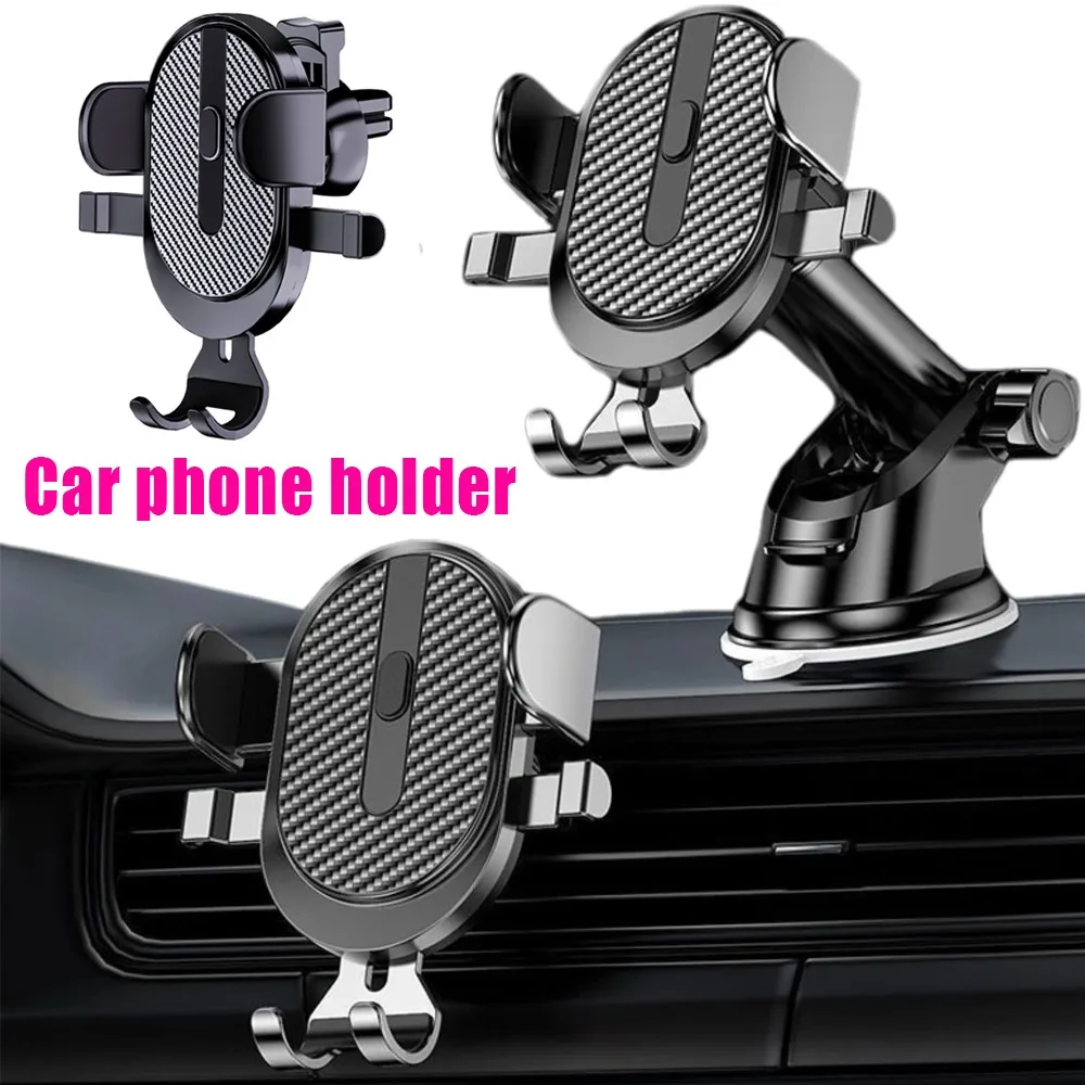 Car Phone Holder Dual-Purpose Suction Cup And Air Vent Holder Auto-Locking Silicone Base Compatible with Car Air Vents 1 Pcs