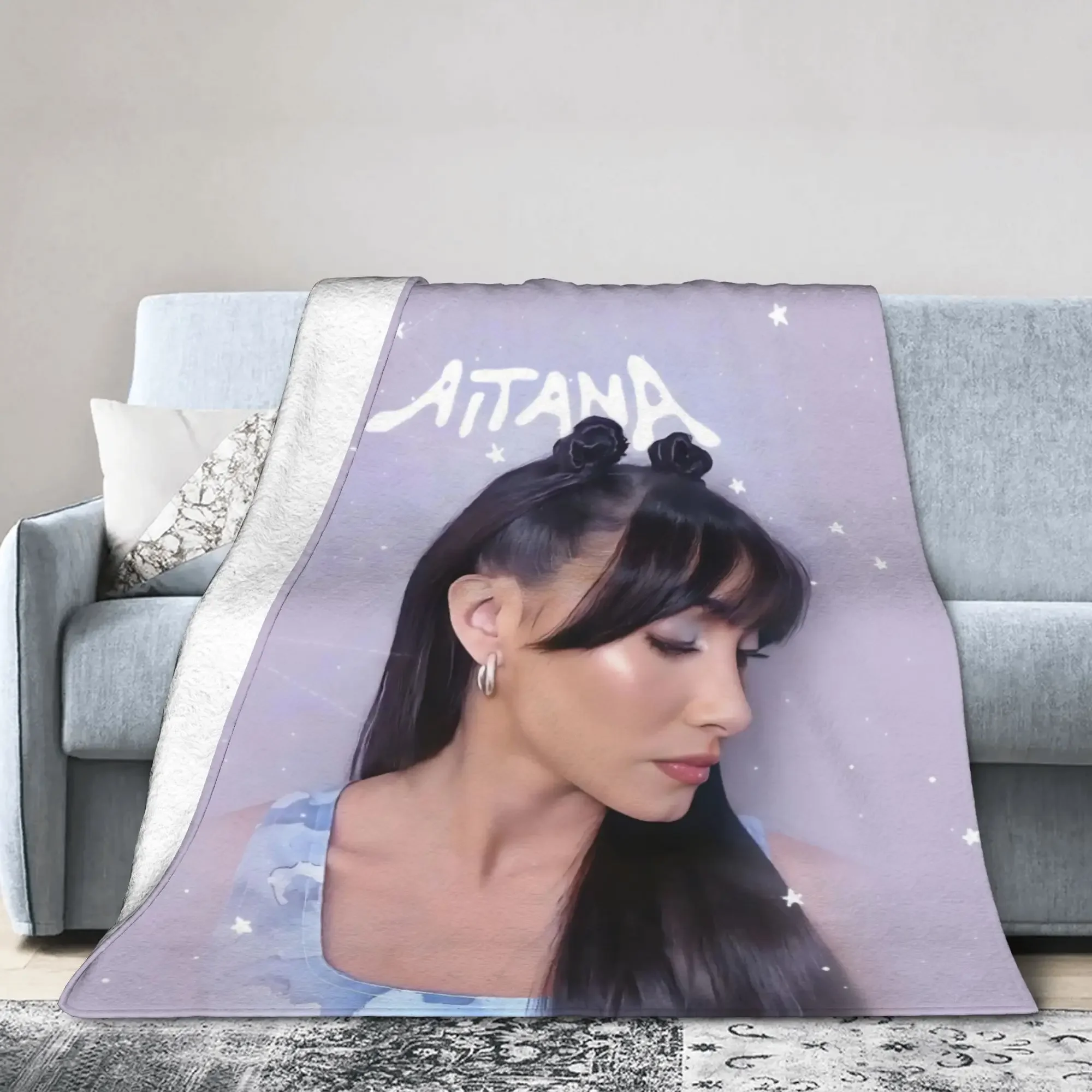 

Super Soft Flannel Throw Blanket Customized Quality Bedspread Perfect for Couch Chair Students AAitana Spanish Singer Inspired
