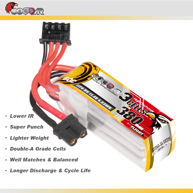 3 sztuki CODDAR POWER MAX 120C 3S 11.4V 380mAh 60C z wtyczką XT60 bateria Lipo do 1:8 1/8 RC cztery samochody terenowe